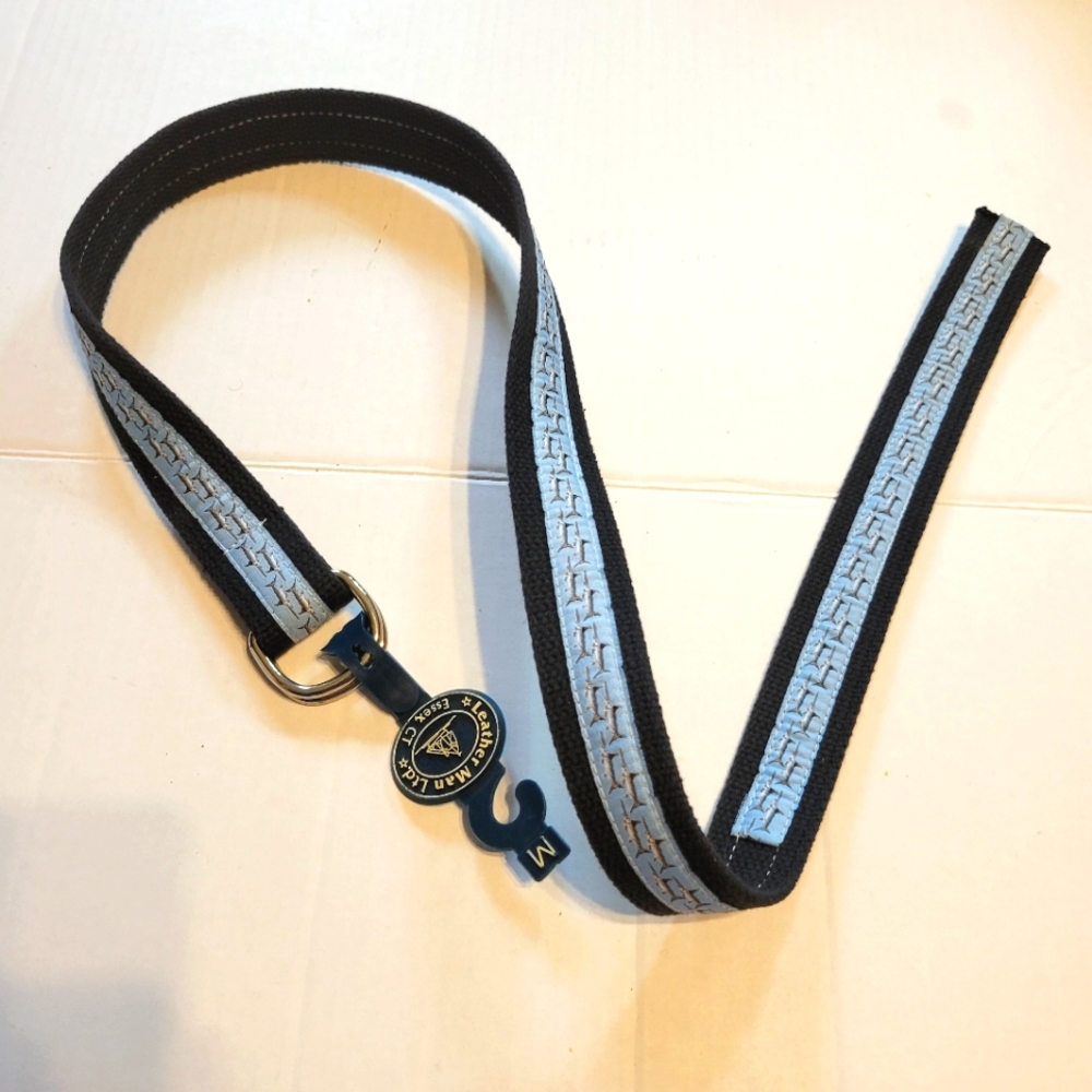 NWOT Leather Man Ltd Mens‎ Belt  Medium Blue Sail Fish Design
